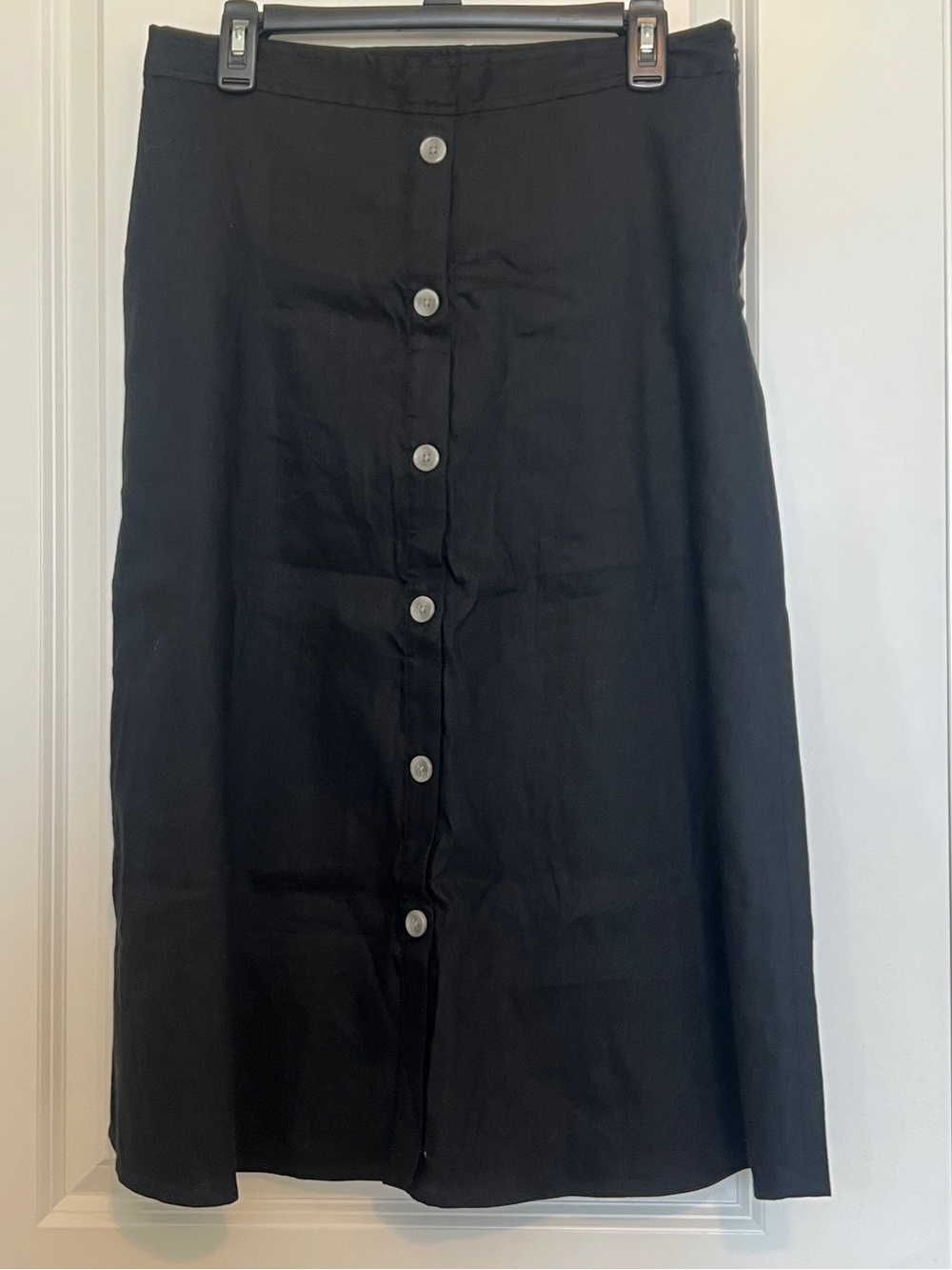 Calvin Klein Black Button-Front Midi Skirt